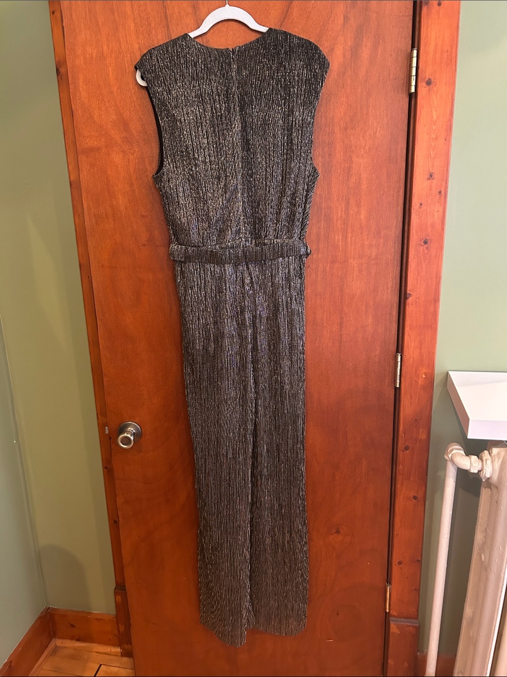Halogen metallic belted jumpsuit size XL - Picture 2 of 5
